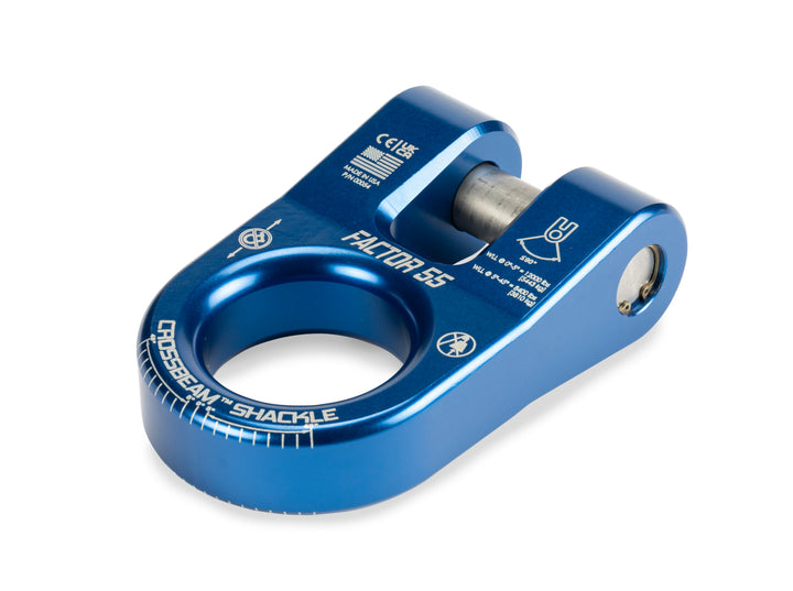 Factor 55 Crossbeam Shackle Blue - 00054-02 | Heavy-Duty Aluminum Recovery Shackle