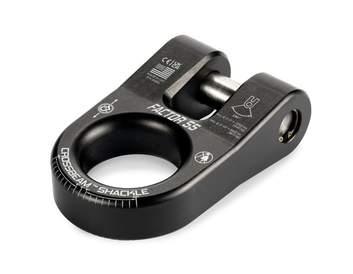 Factor 55 Crossbeam Shackle Black - Heavy-Duty Aluminum Recovery Equipment