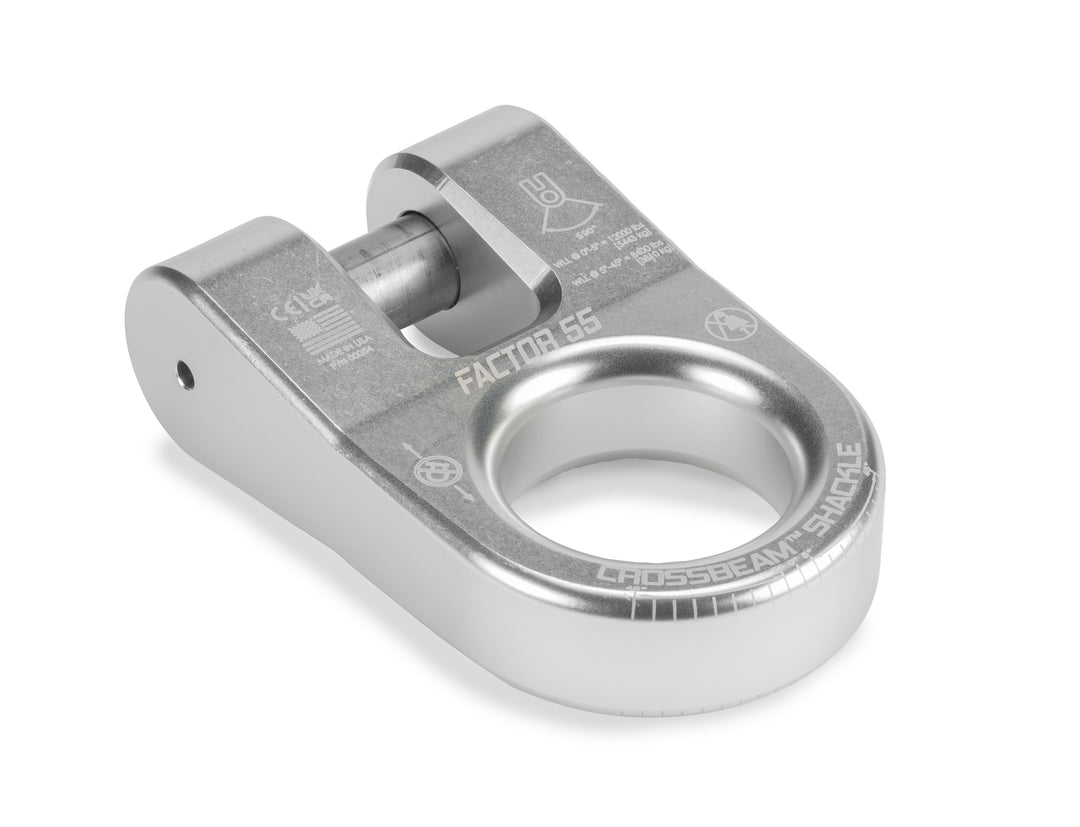 Factor 55 Crossbeam Shackle Silver - Heavy-Duty Recovery Hardware