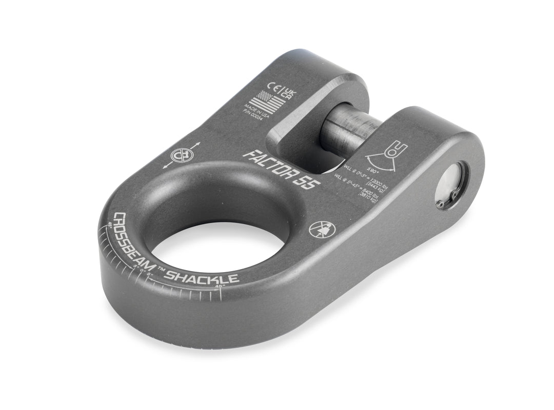 Factor 55 Crossbeam Shackle Gray - Heavy-Duty Aluminum Recovery Gear