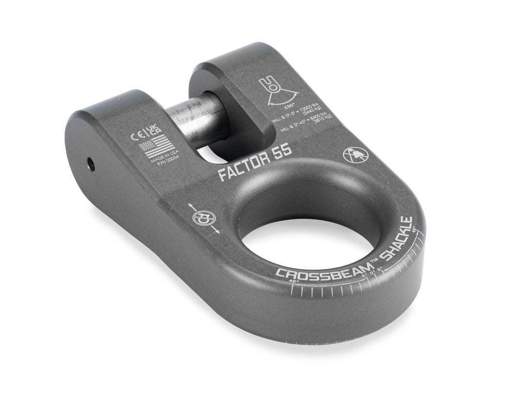 Factor 55 Crossbeam Shackle Gray - Heavy-Duty Aluminum Recovery Gear