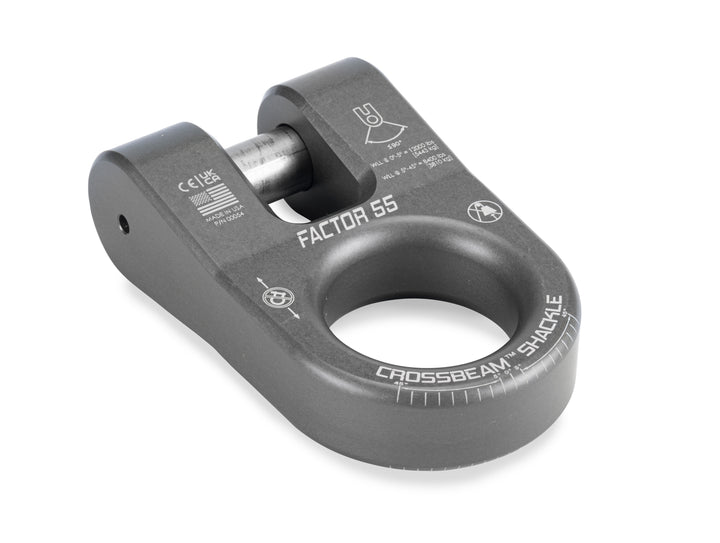 Factor 55 Crossbeam Shackle Gray - Heavy-Duty Aluminum Recovery Gear
