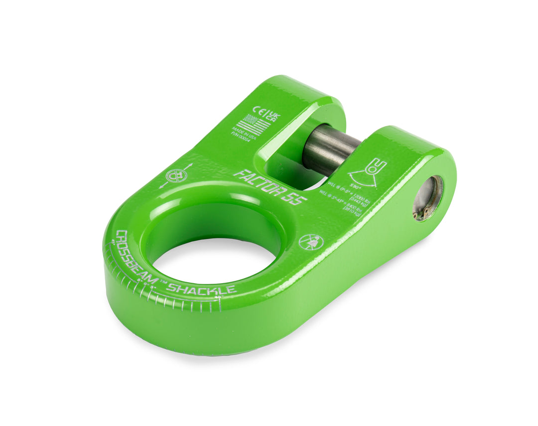 Factor 55 Crossbeam Shackle Green - Heavy Duty Recovery Shackle for Off-Road Vehicles