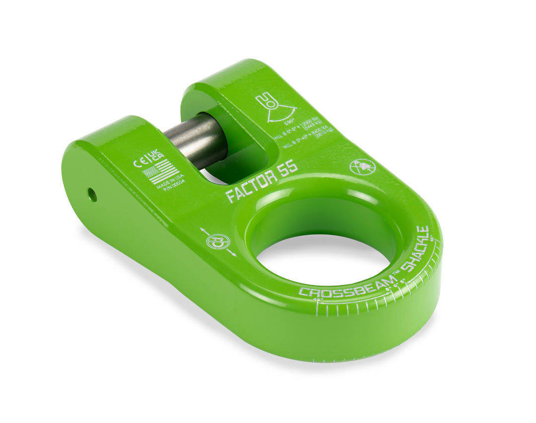 Factor 55 Crossbeam Shackle Green - Heavy Duty Recovery Shackle for Off-Road Vehicles