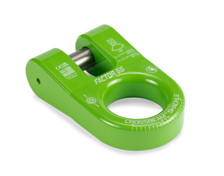Factor 55 Crossbeam Shackle Green - Heavy Duty Recovery Shackle for Off-Road Vehicles