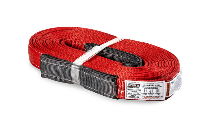 Factor 55 Standard Duty Tow Strap (30 ft x 2 in) with Reinforced Eyes and Low Stretch Polyester Material