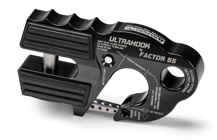 Factor 55 Ultrahook Winch Hook with Shackle Mount - Black