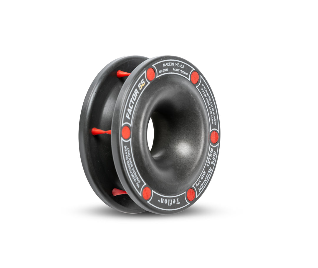 Factor 55 Rope Retention Pulley XTV (RRP XTV) for Synthetic Rope - Gray, Hard Anodized Aluminum