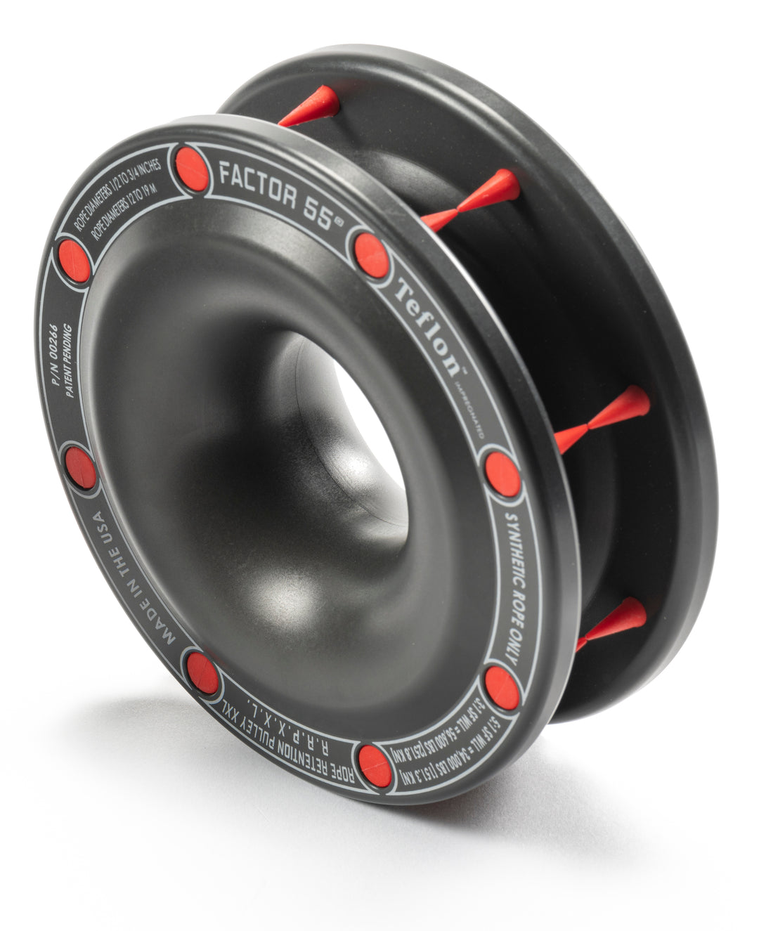 Factor 55 Rope Retention Pulley XXL (RRP XXL) for Synthetic Rope, Hard Anodized Aluminum Gray
