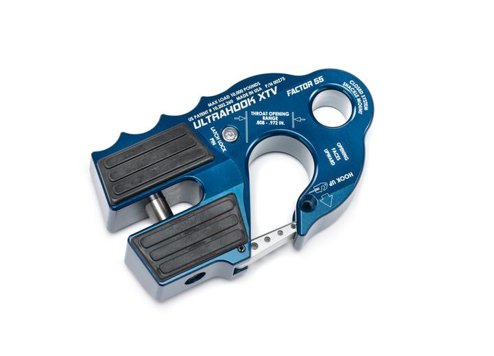Ultrahook X Tv Winch Hook With Shackle Mount    Blue