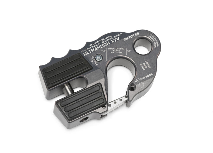 Factor 55 Ultrahook XTV Winch Hook with Shackle Mount – Gray