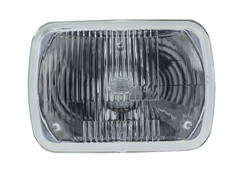 Hella Headlight with HB2 Bulb Type, Chrome/Black Housing, 12V, SAE Approved