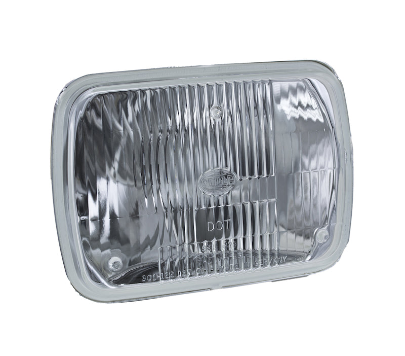 Hella Headlight with HB2 Bulb Type, Chrome/Black Housing, 12V, SAE Approved