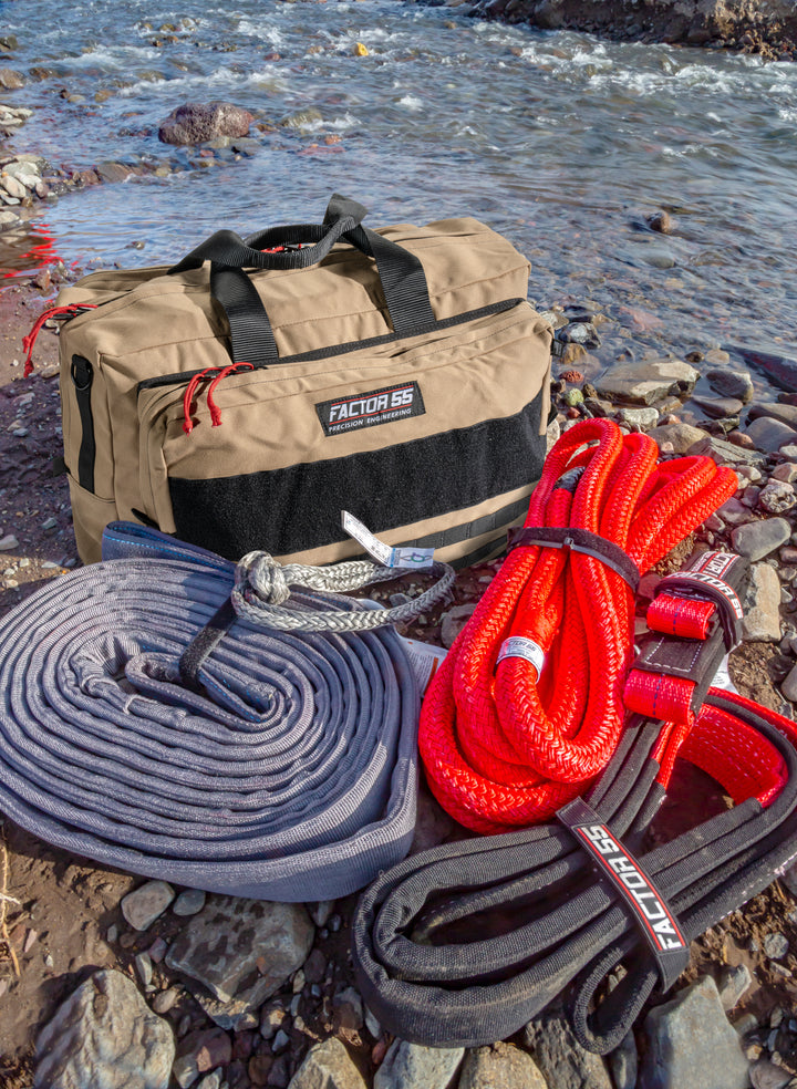 Factor 55 Borah Advanced Recovery Kit with Gray Hitchlink - Complete Vehicle Recovery Gear Set