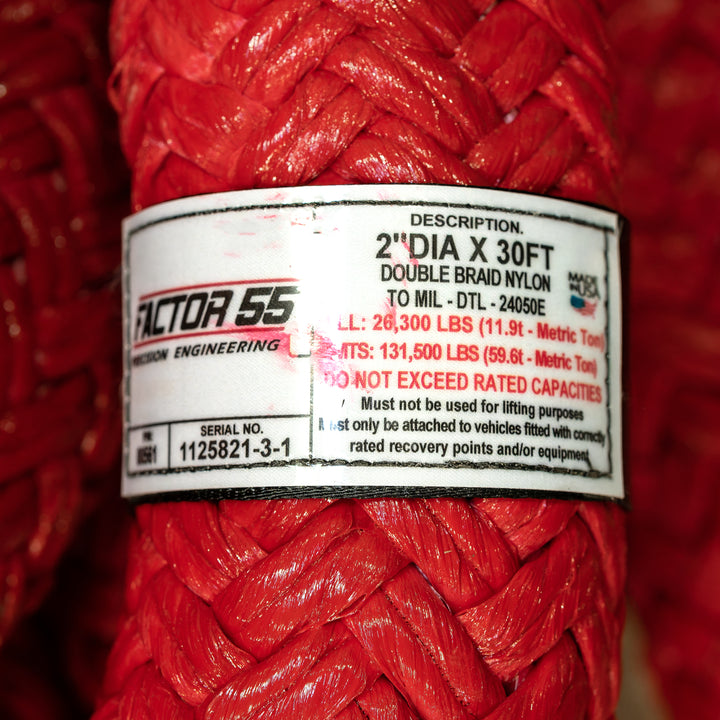 Factor 55 Extreme Duty Kinetic Energy Rope 2-Inch Diameter x 30 Feet