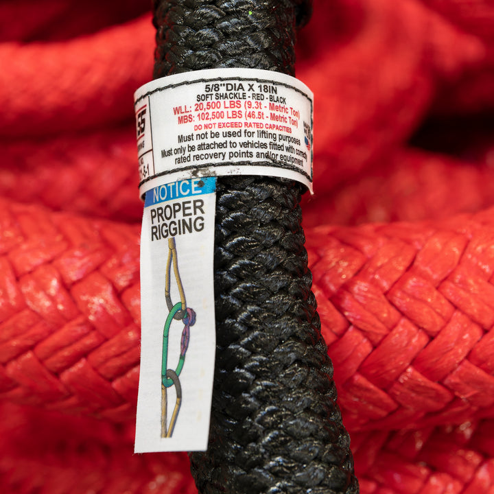 Factor 55 Extreme Duty Soft Shackle 5/8 Inch x 18 Inch Red