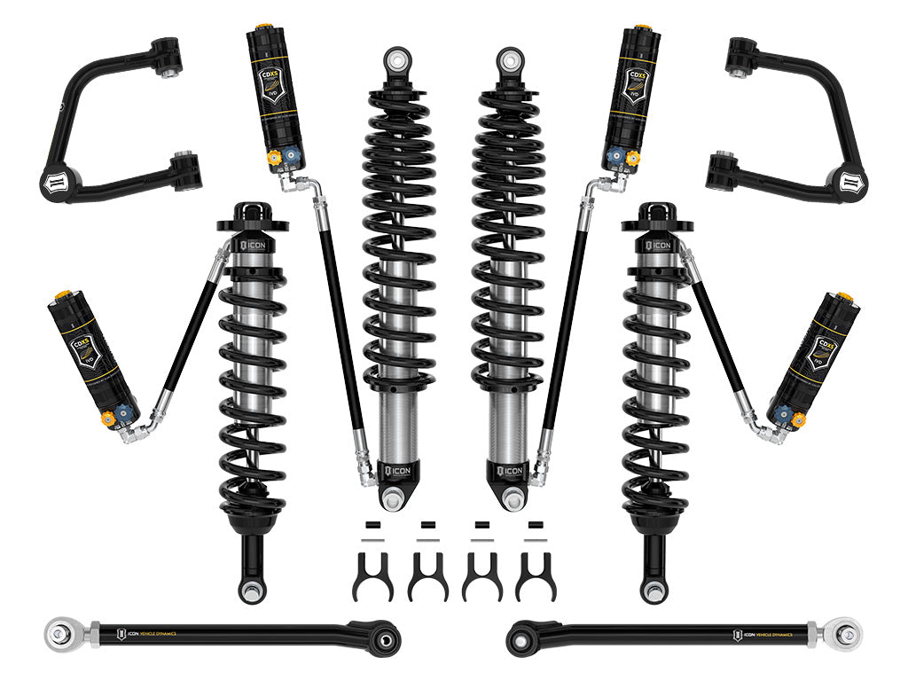 ICON 2021-2026 Ford Bronco, Non-Sasquatch, 3-4" Lift, Stage 6 Suspension System, CDXS, Tubular, Heavy Rate Rear Springs