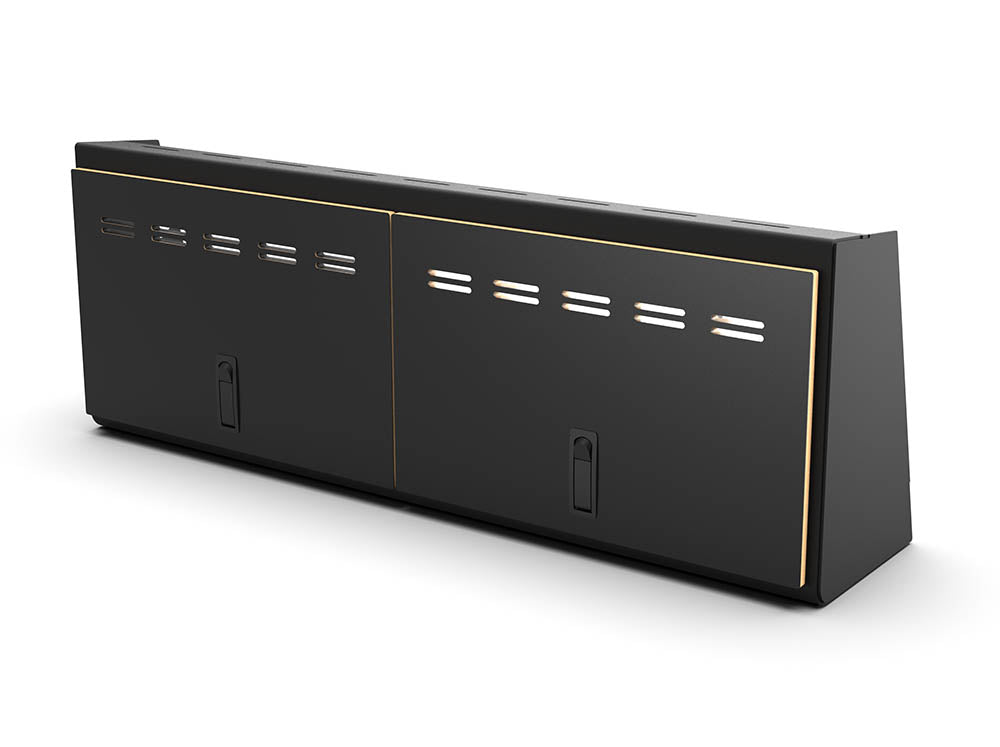40" Shallow Upper Cabinet Black - Black Door