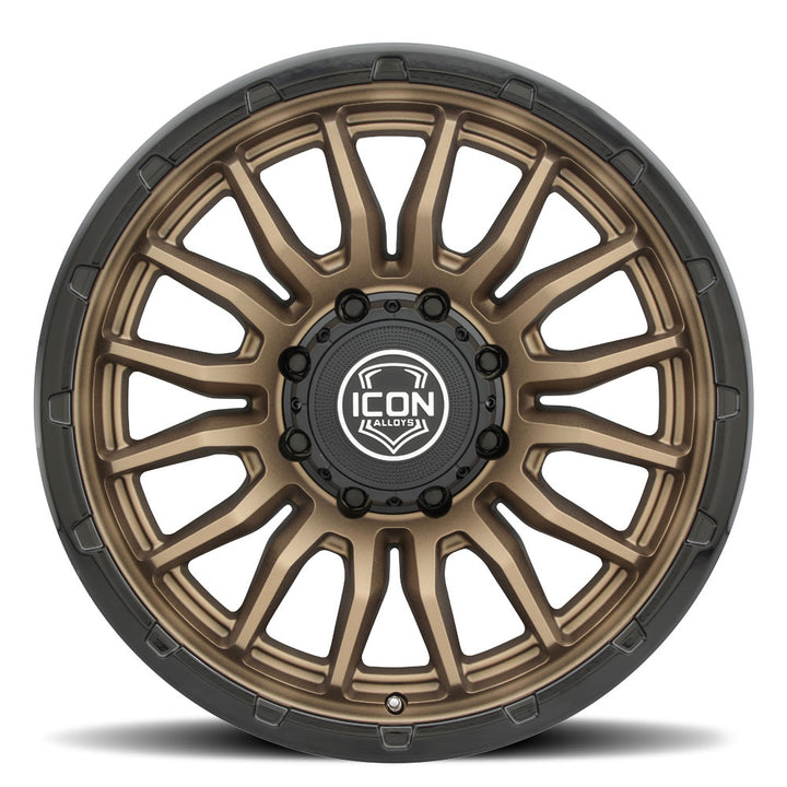 ICON Alloys Cajon, Satin Bronze w/ Gloss Black Lip, 20 x 9 / 8 x 6.5, 12mm Offset, 5.5" Backspace