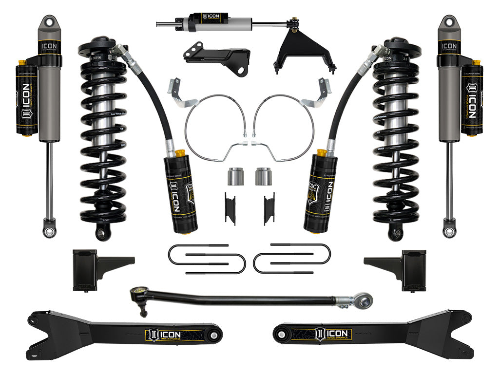 ICON 2023-2026 Ford F-250/F-350 Super Duty 4WD, 4-5.5" Lift, Stage 5 Coilover Conversion System w/ Radius Arms