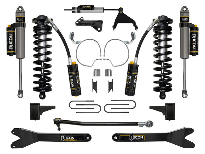 ICON 2023-2026 Ford F-250/F-350 Super Duty 4WD, 4-5.5" Lift, Stage 5 Coilover Conversion System w/ Radius Arms