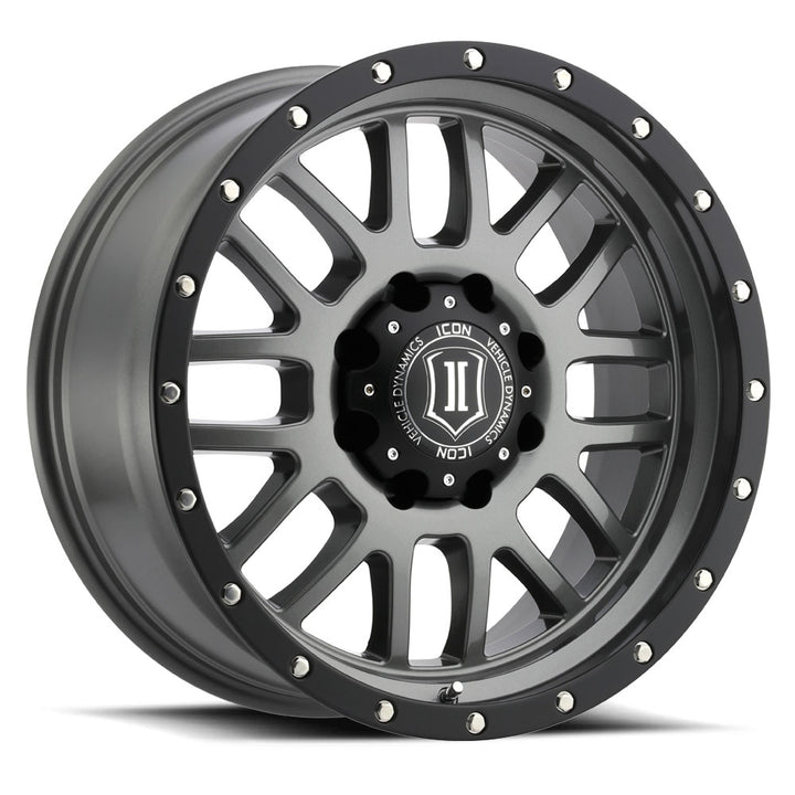 ICON Alloys Alpha, Gun Metal, 20 x 9 / 8 x 6.5, 19mm Offset, 5.75" Backspace