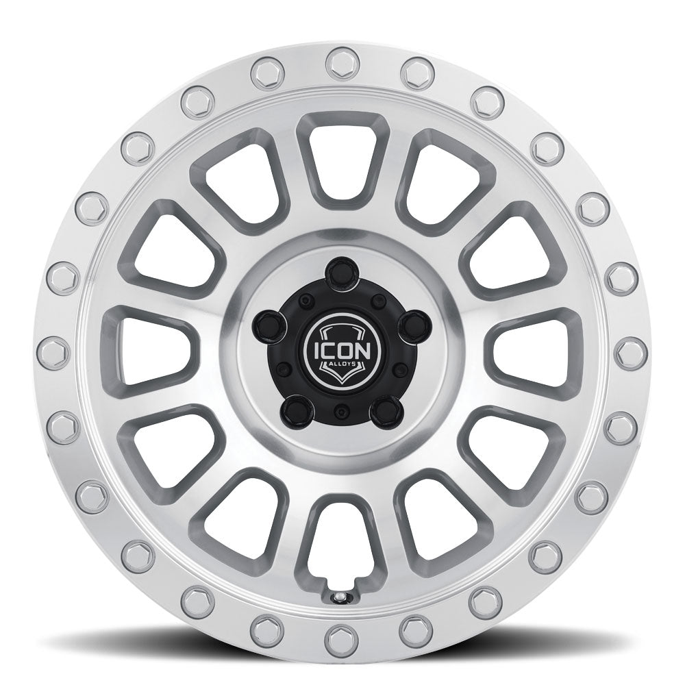 ICON Alloys Hulse, Silver Machined, 18 x 9 / 8 x 6.5, 12mm Offset, 5.25" Backspace