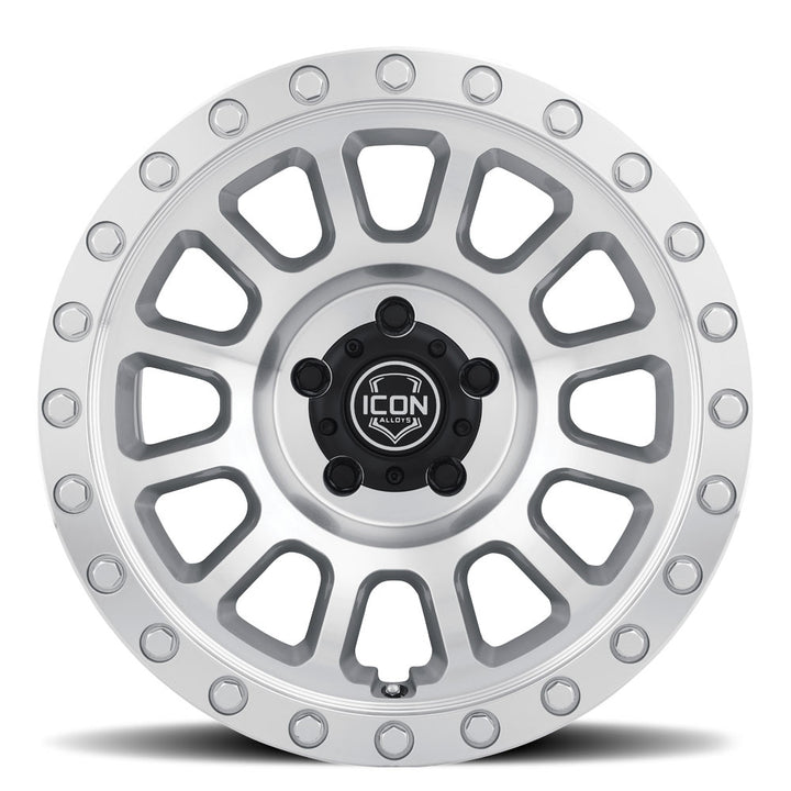 ICON Alloys Hulse, Silver Machined, 18 x 9 / 8 x 6.5, 12mm Offset, 5.25" Backspace