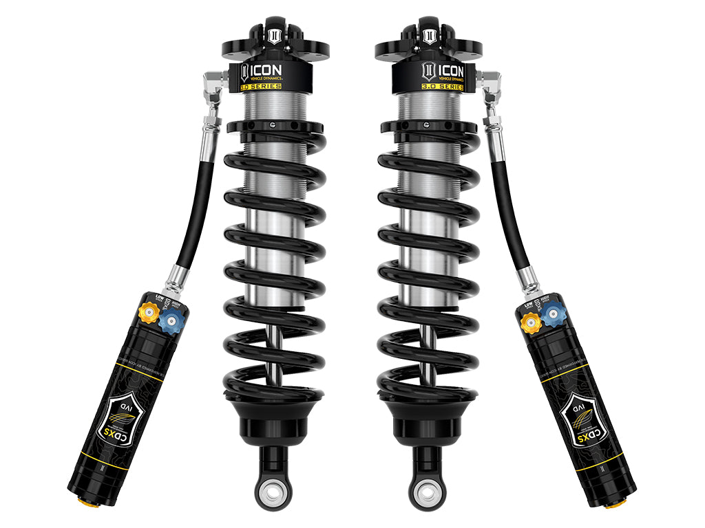 ICON 2022-2026 Toyota Tundra 1.25-3.25" Lift/2023-2026 Sequoia 3-4.25" Lift, V.S. 3.0 Series Front Coilover Kit, Remote Reservoir w/ CDXS, Pair