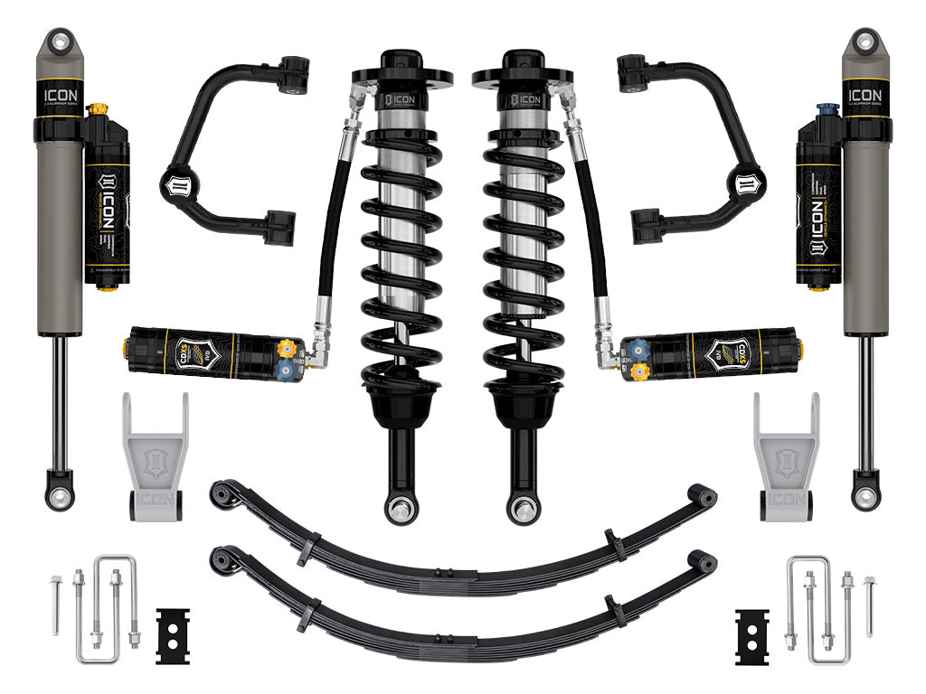 ICON 2021-2026 Ford F-150 Tremor, 2.5-3" Lift, Stage 4 Suspension System, Tubular, CDXS, w/ Leaf Packs