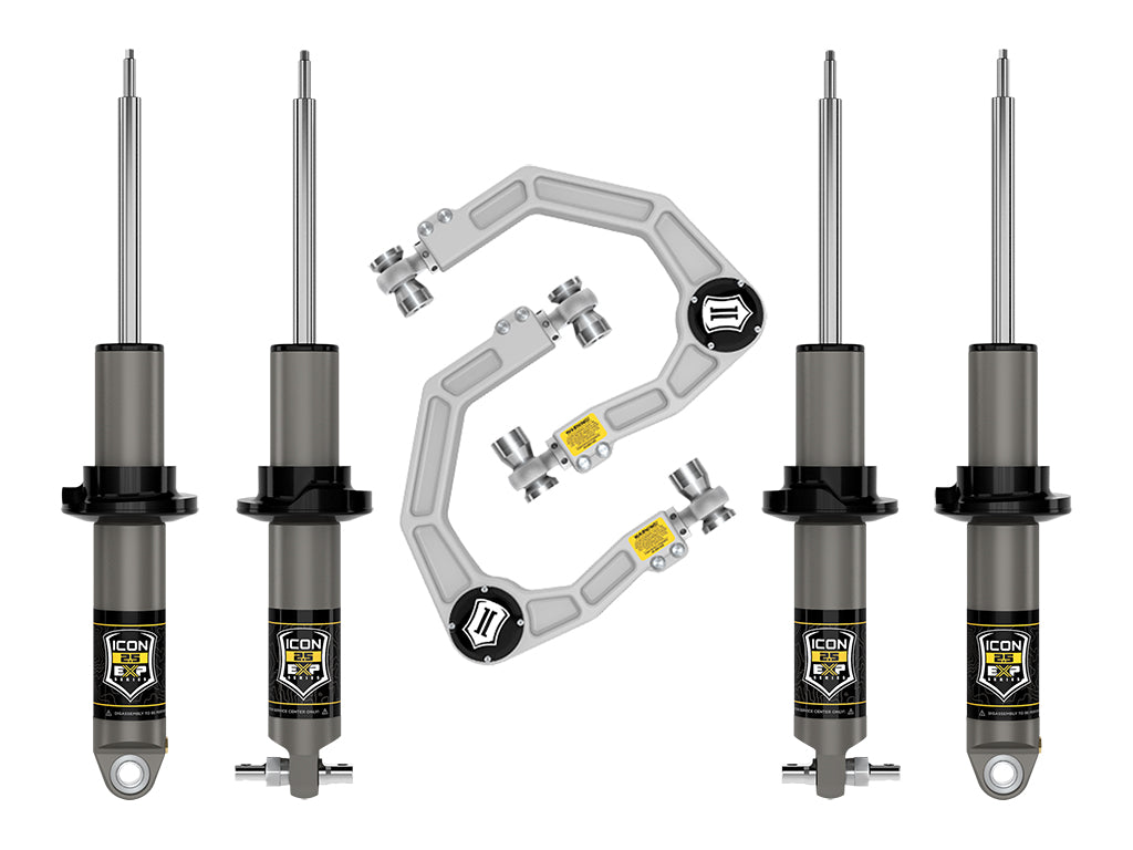 ICON 2021-2026 Ford Bronco, HOSS 1.0 Package, 1.375-3" Lift, Stage 2 Suspension System, Billet