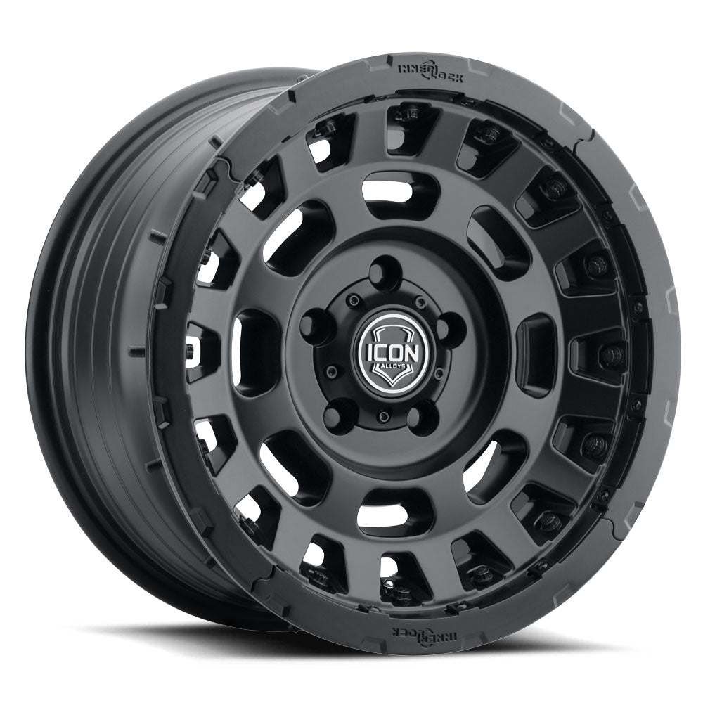 ICON Alloys Hammer Pro, Satin Black, 17 x 8.5 / 5 x 150, 25mm Offset, 5.75" BS