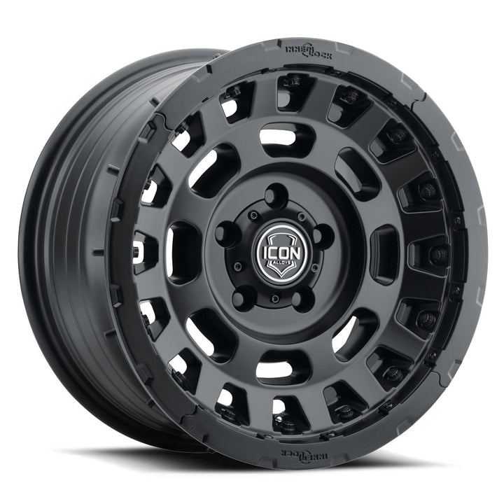 ICON Alloys Hammer Pro, Satin Black, 17 x 8.5 / 6 x 5.5, 0mm Offset, 4.75" BS
