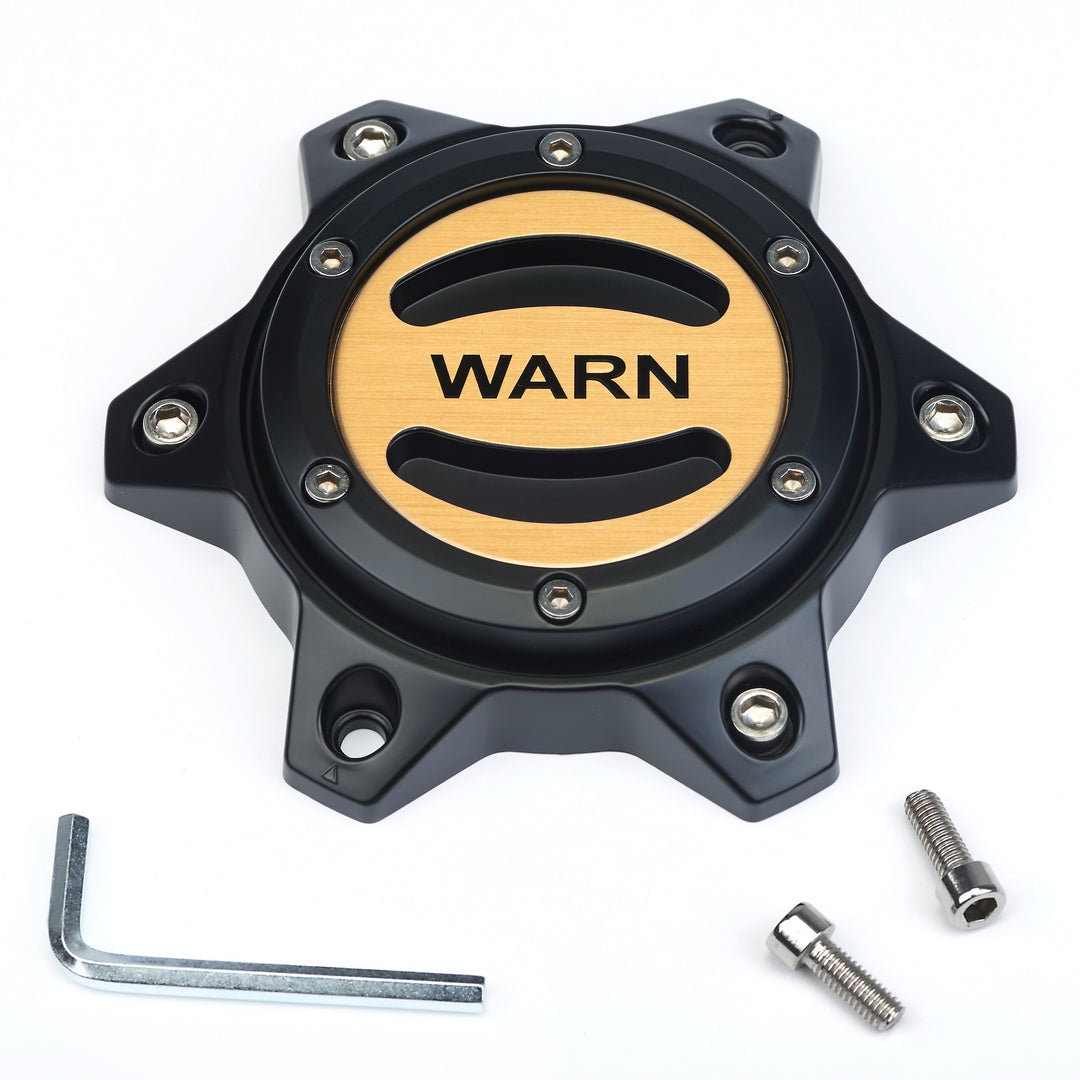 Warn Black and Gold 6-Lug Replacement Wheel Center Cap - Model 104481