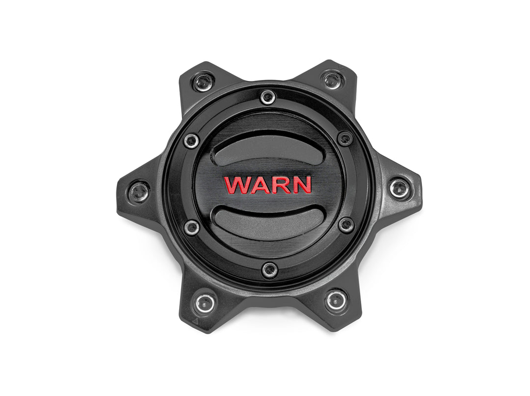 Warn Black and Red 6-Lug Epic Wheel Center Cap - BCSQ104483