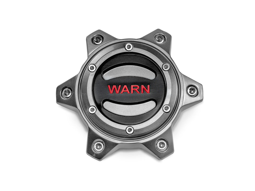 Warn Gray/Red 6-Lug Wheel Center Cap for Epic Wheels - Part 104484