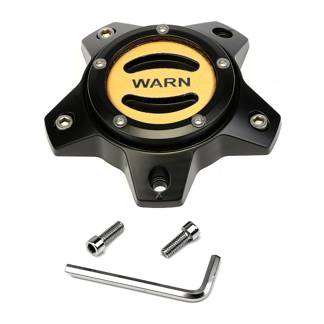 Warn Black and Gold 5-Lug Wheel Center Cap Replacement Part 106681