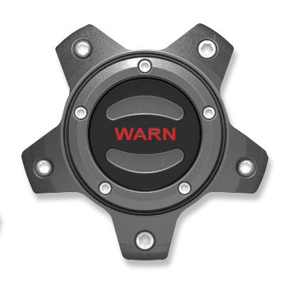Warn Gray and Red 5-Lug Wheel Center Cap for Epic Wheels