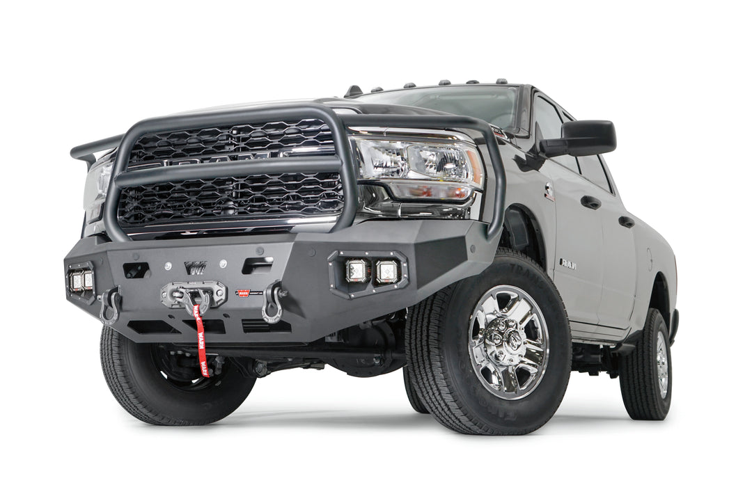 Warn Ascent HD Bumper with Full Grille Guard for RAM 2500/3500 (2019-2025) – Heavy-Duty Steel Construction with Winch Mount