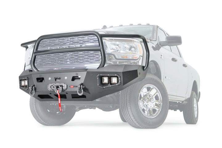 Warn Ascent HD Bumper with Full Grille Guard for RAM 2500/3500 (2019-2025) – Heavy-Duty Steel Construction with Winch Mount