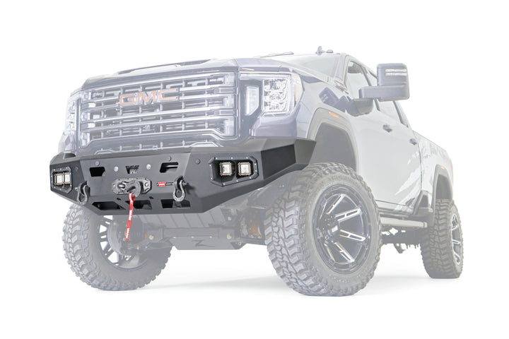 Warn Ascent HD Bumper for Chevy Silverado 2500/3500 HD Without Guard – Heavy-Duty Steel, Black Powder Coat