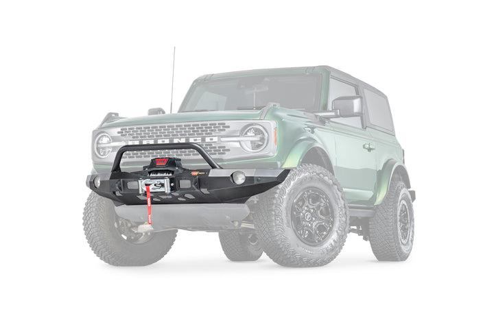 Warn Elite Series Front Bumper with Prerunner Guard for Bronco - Black Steel, Part 111116