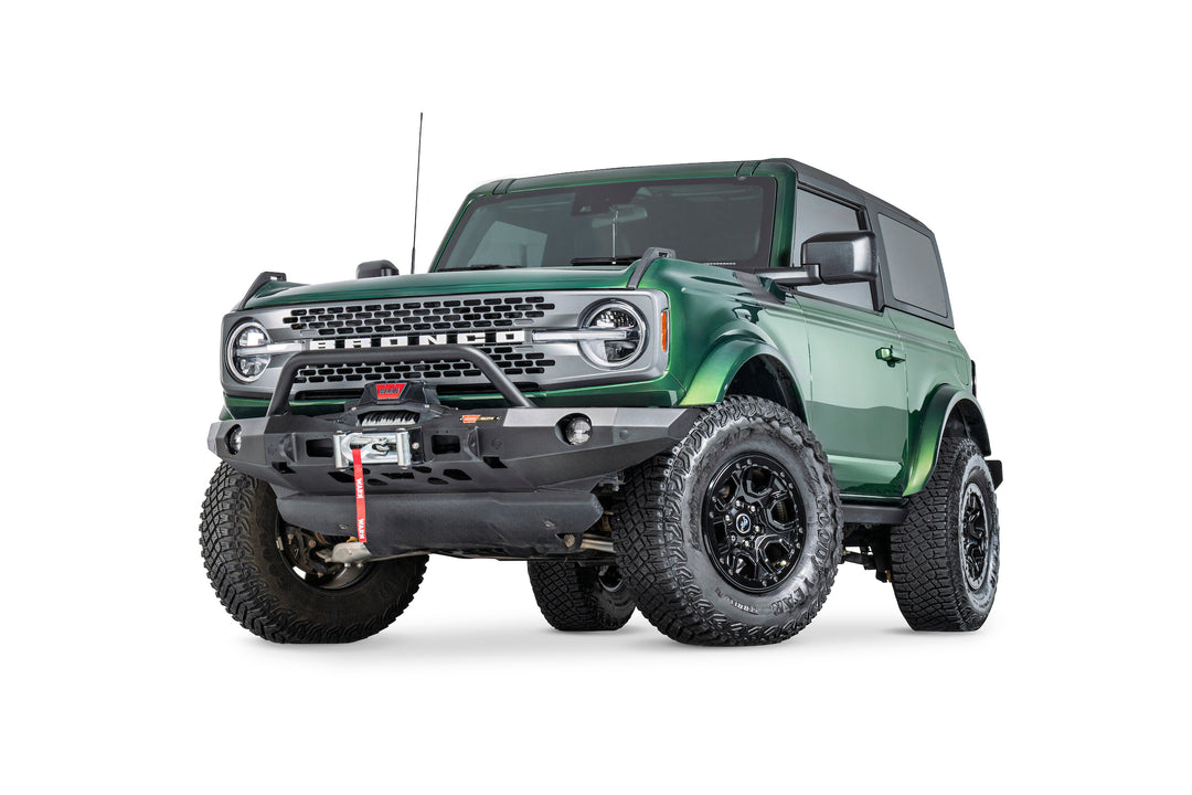 Warn Elite Series Front Bumper with Prerunner Guard for Bronco - Black Steel, Part 111116