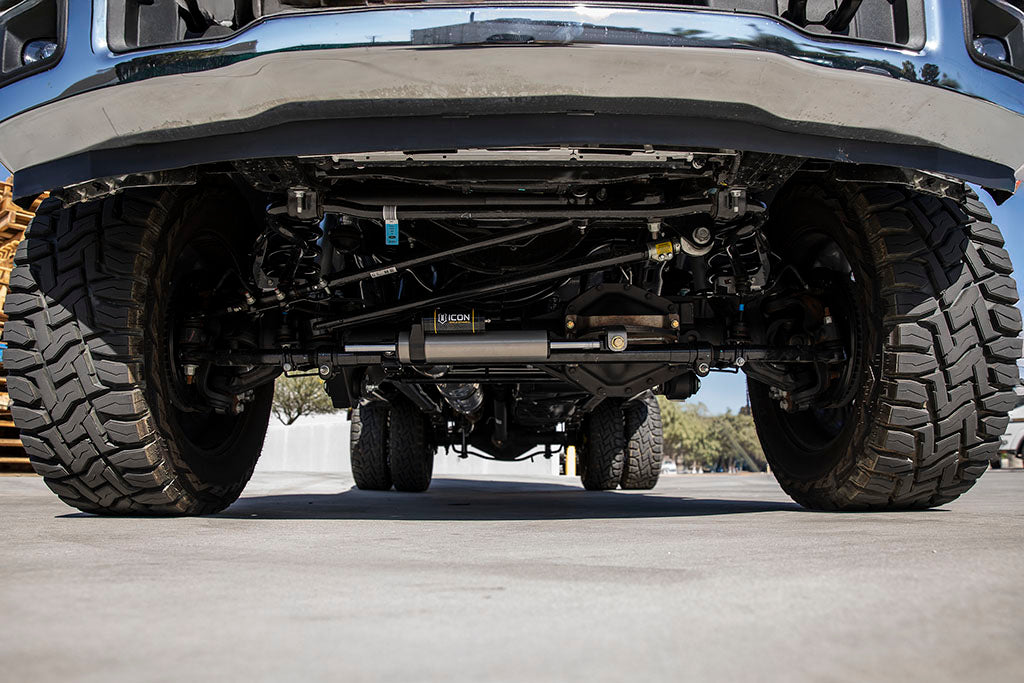 ICON 2005-2026 Ford F-450/F-550 Super Duty, 2.5 Piggyback Centerline Steering Stabilizer Kit