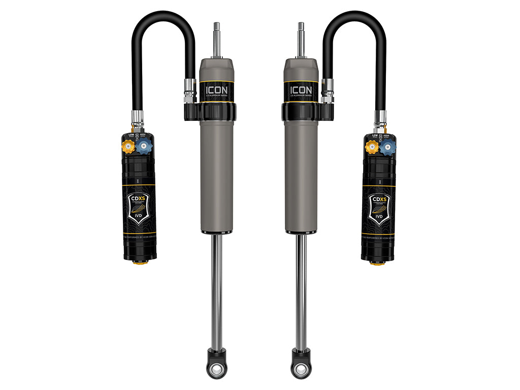 ICON 2025-2026 Toyota 4Runner, 0-3” Lift, Rear, V.S. 2.5 Aluminum Series Shock Absorbers, Remote Reservoir w/ CDXS, Pair
