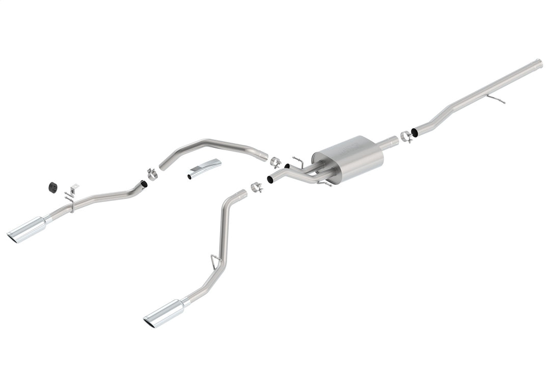 Borla S-Type Cat-Back Exhaust System for Chevrolet Silverado 1500 and GMC Sierra 1500 (2014-2018) - Performance T-304 Stainless Steel