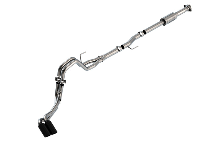 Borla 140872BC ATAK Cat-Back Exhaust System for Ford F-150 2.7L/3.5L V6, Dual Side Exit, Black Chrome Tips