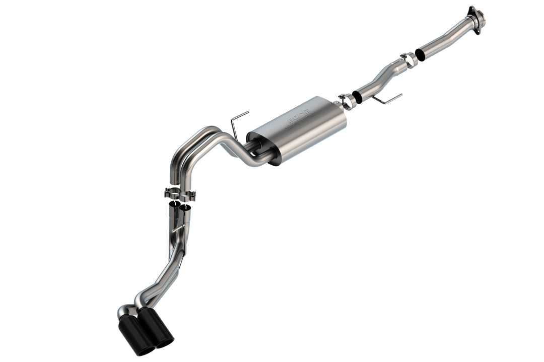 Borla 140876BC Cat-Back Exhaust System for Ford F-150 5.0L V8 - S-Type, Dual Side Exit, Black Chrome Tips