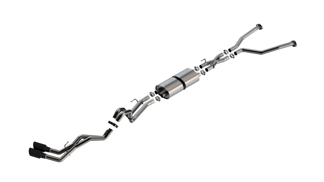 Borla 140939BC Cat-Back Exhaust System for 2022-2026 Toyota Tundra Hybrid Models, S-Type Sound with Black Chrome Tips