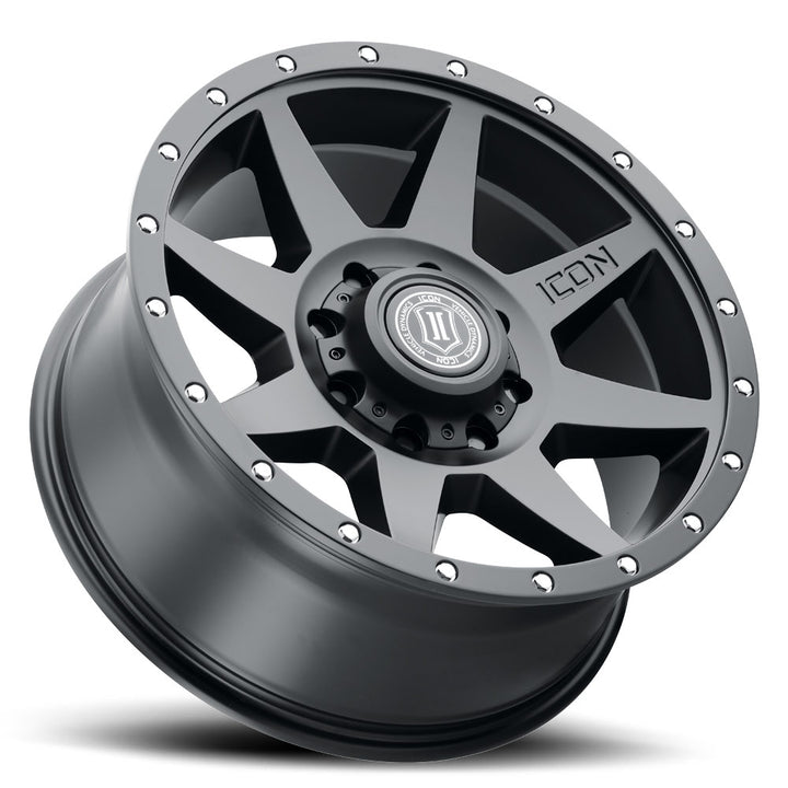 ICON Alloys Rebound, Satin Black, 20 x 9 / 8 x 170, 6mm Offset, 5.25" Backspace